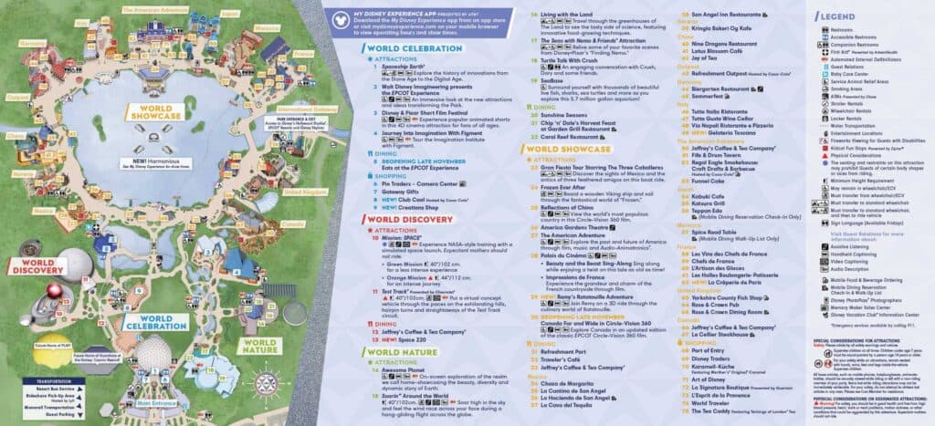 Epcot Park Map