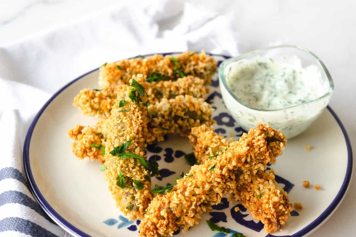 close up of crispy dill appetizer