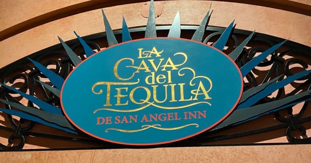 sign for la cava del tequila de san angel inn