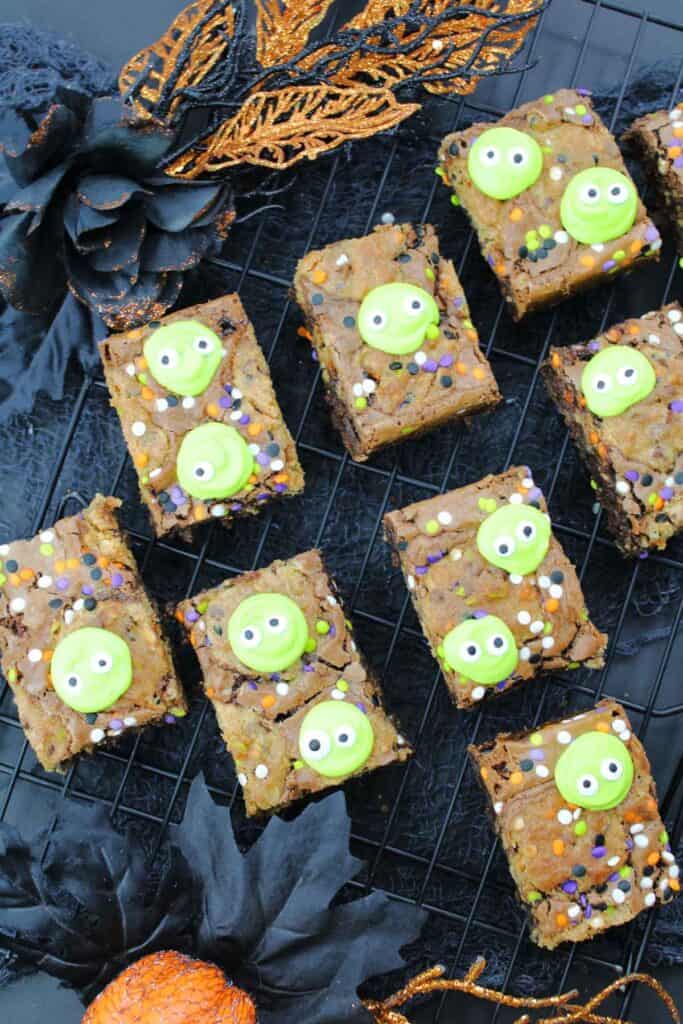 brownies made from a mix with cookie dough inside