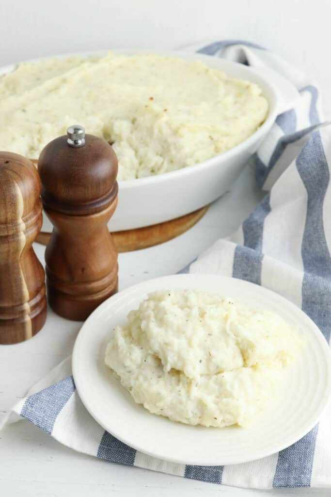 mashed and oven baked russet potatoes