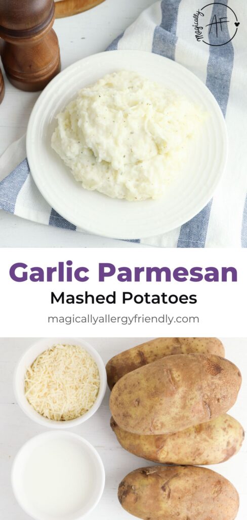 Garlic Parmesan Mashed Potatoes (Chef Mickey's) pin image